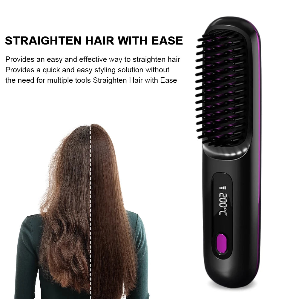 BaBeBlush™ Portable Cordless Straightener Brush