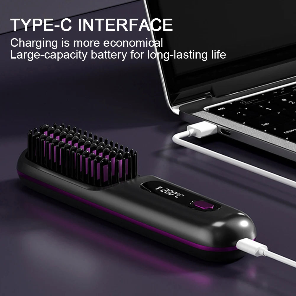 BaBeBlush™ Portable Cordless Straightener Brush