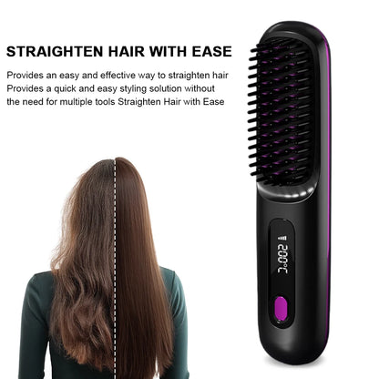 BaBeBlush™ Portable Cordless Straightener Brush